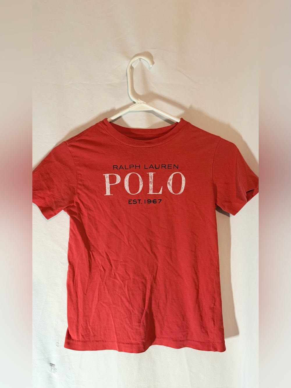 Polo Ralph Lauren Boys Size 7 Red Graphic T Shirt Logo 100% Cotton